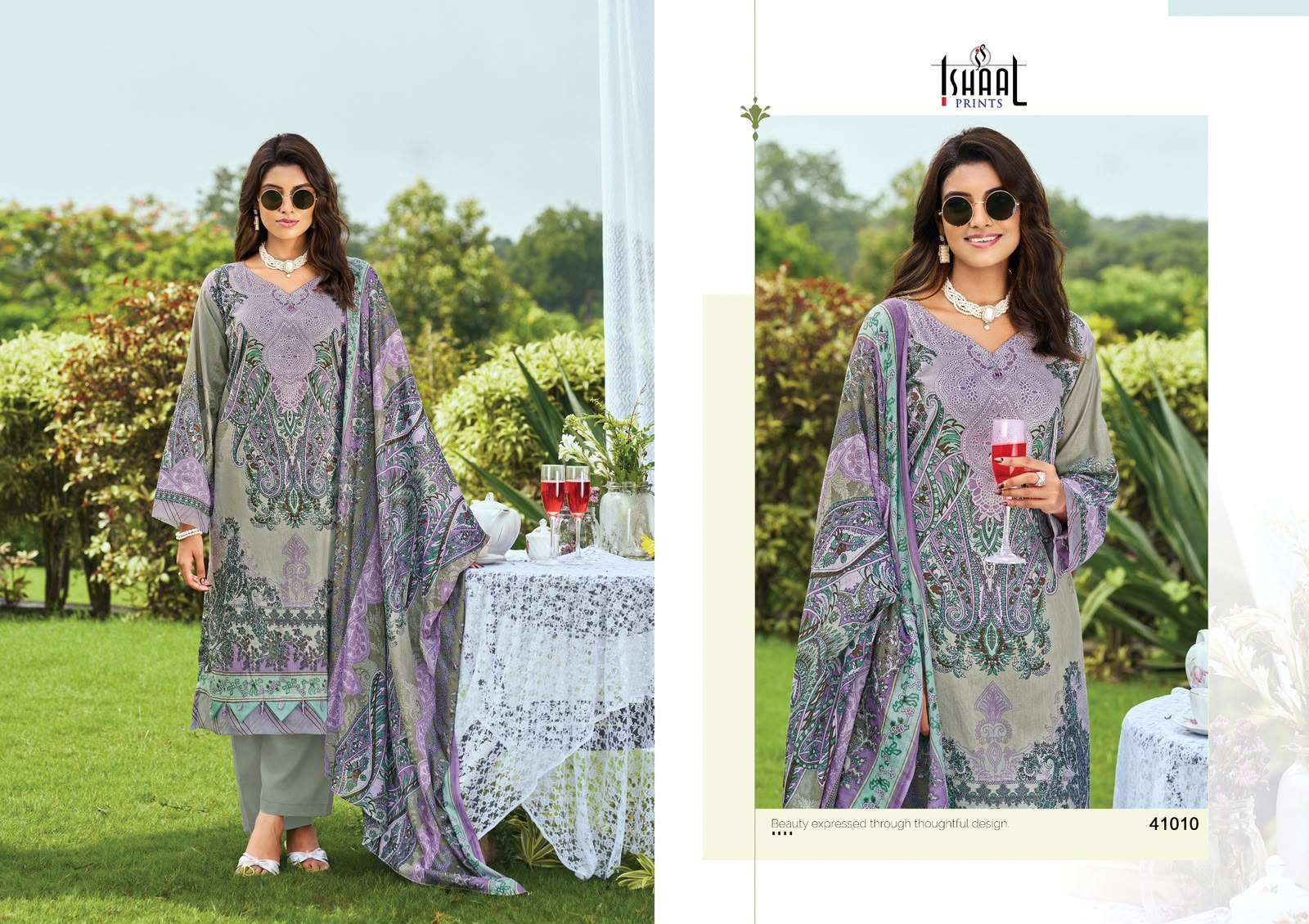 Ishaal Prints Gulmohar Vol 41 Pure Lawn Salwar Suit Wholesale