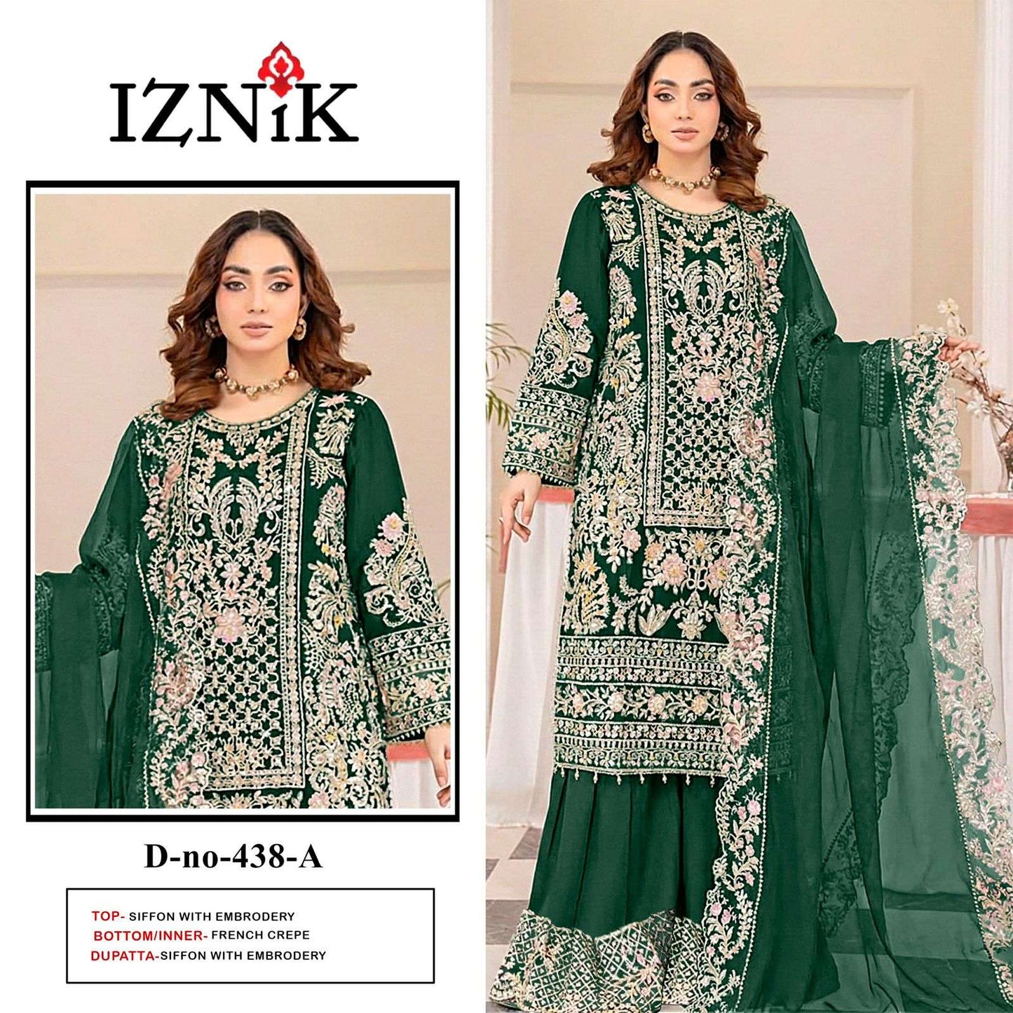 Iznik A - 438 Abcd Pakistani Suit Wholesale Catalogue - Amrah Wholesale