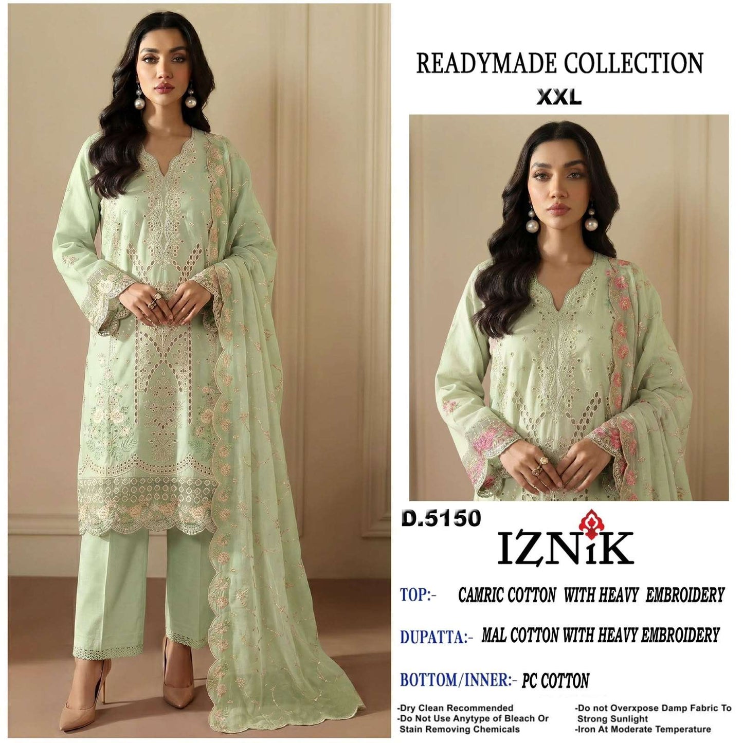 Iznik Fab 5150 Abcd Cambric Cotton Embroidered Pakistani Suit Set - Amrah Wholesale