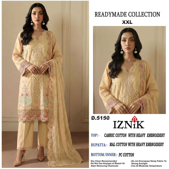 Iznik Fab 5150 Abcd Cambric Cotton Embroidered Pakistani Suit Set - Amrah Wholesale