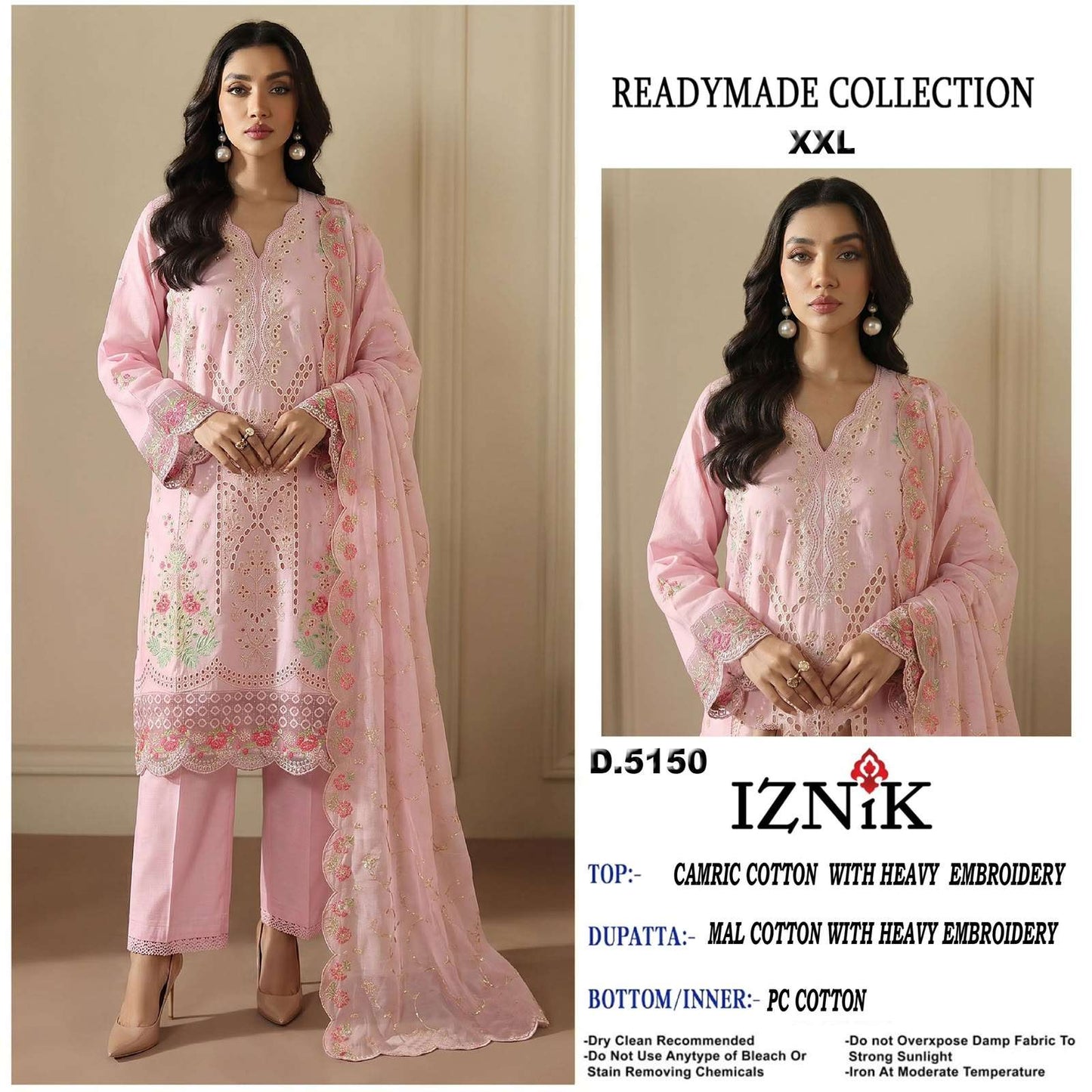 Iznik Fab 5150 Abcd Cambric Cotton Embroidered Pakistani Suit Set - Amrah Wholesale