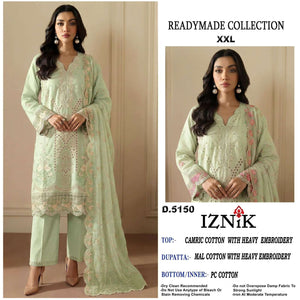 Iznik Fab 5150 Abcd Cambric Cotton Embroidered Pakistani Suit Set