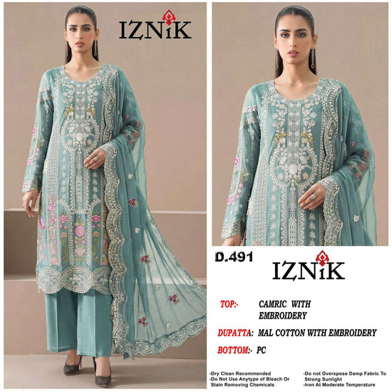 Iznik Fab A - 491 Abcd Cambric Cotton Pakistani Suit - Amrah Wholesale