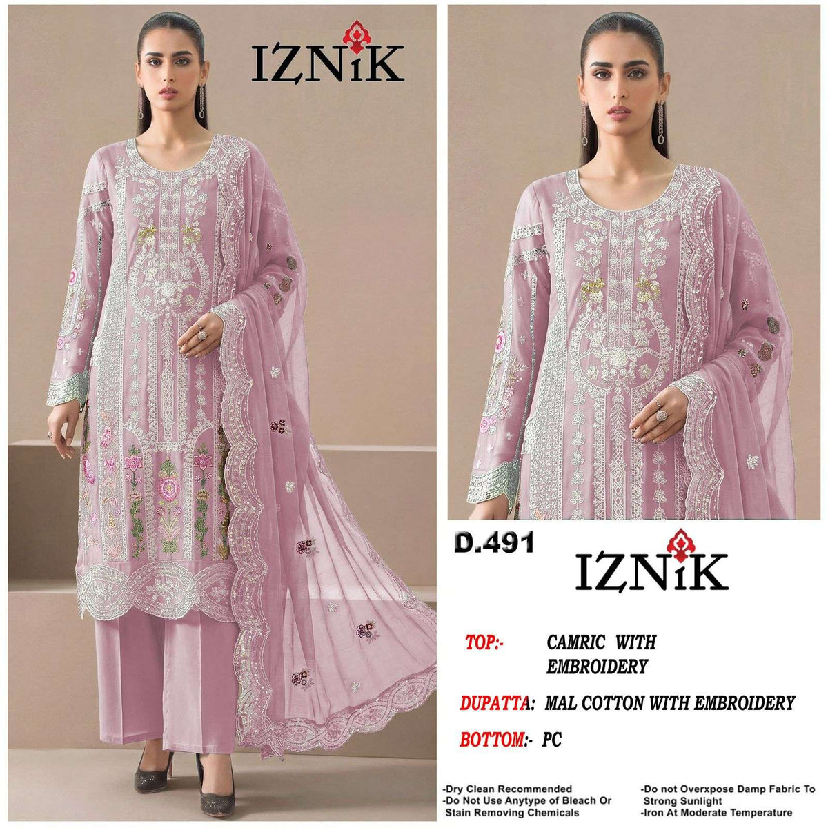 Iznik Fab A - 491 Abcd Cambric Cotton Pakistani Suit - Amrah Wholesale