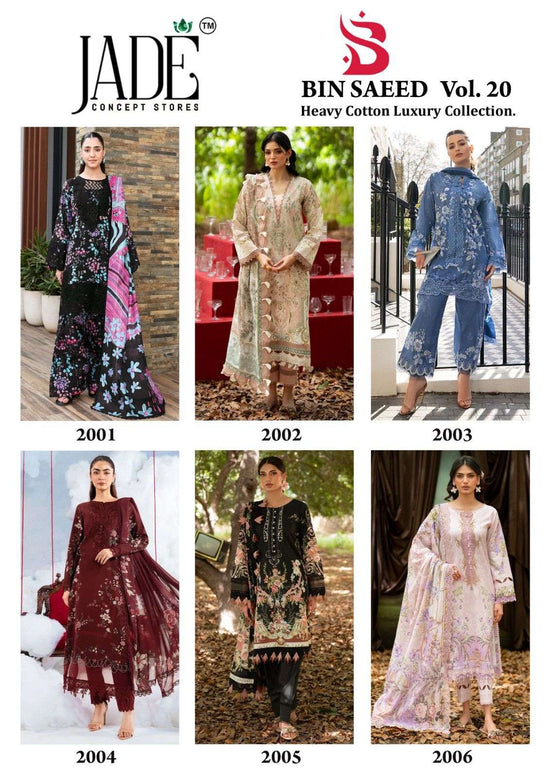 Jade Bin Saeed Vol-20 Premium Cotton Printed Dress Material - Amrah Wholesale