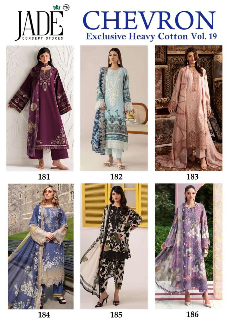 Jade Chevron Vol 19 Pure Heavy Cotton Dress Material Collection