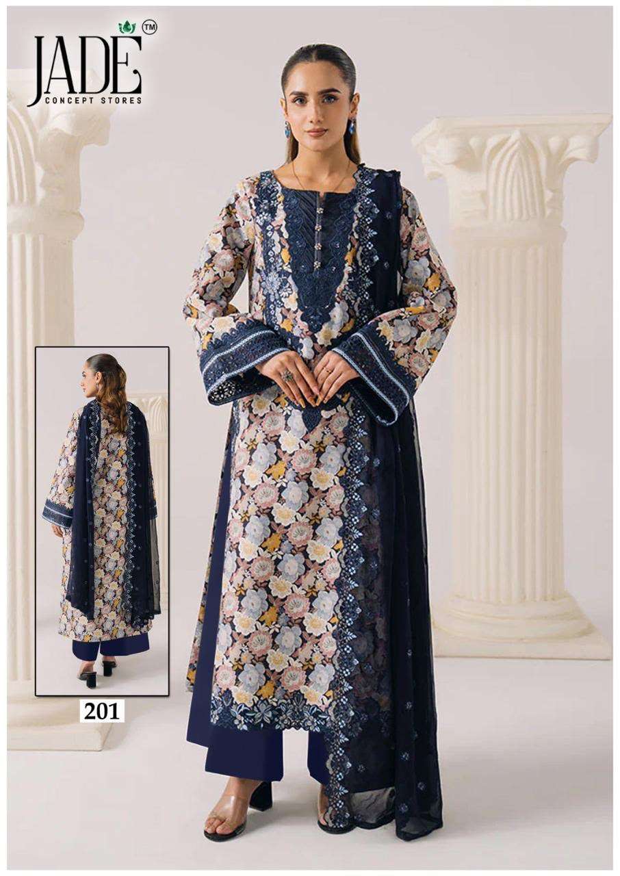 Jade Chevron Vol-21 Cotton Embroidered Pakistani Suit