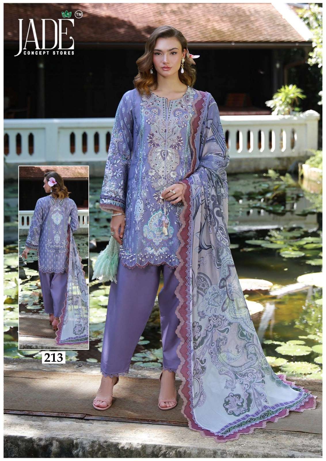 Jade Chevron Vol-22 Pure Cotton Printed Unstitched Dress Material