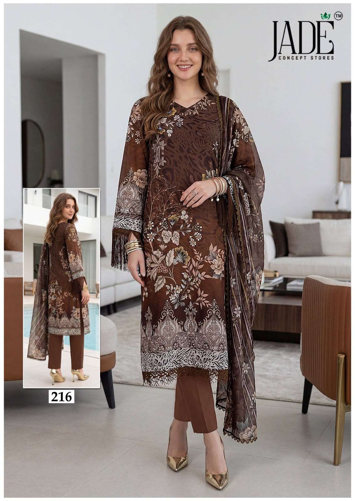 Jade Chevron Vol-22 Pure Cotton Printed Unstitched Dress Material