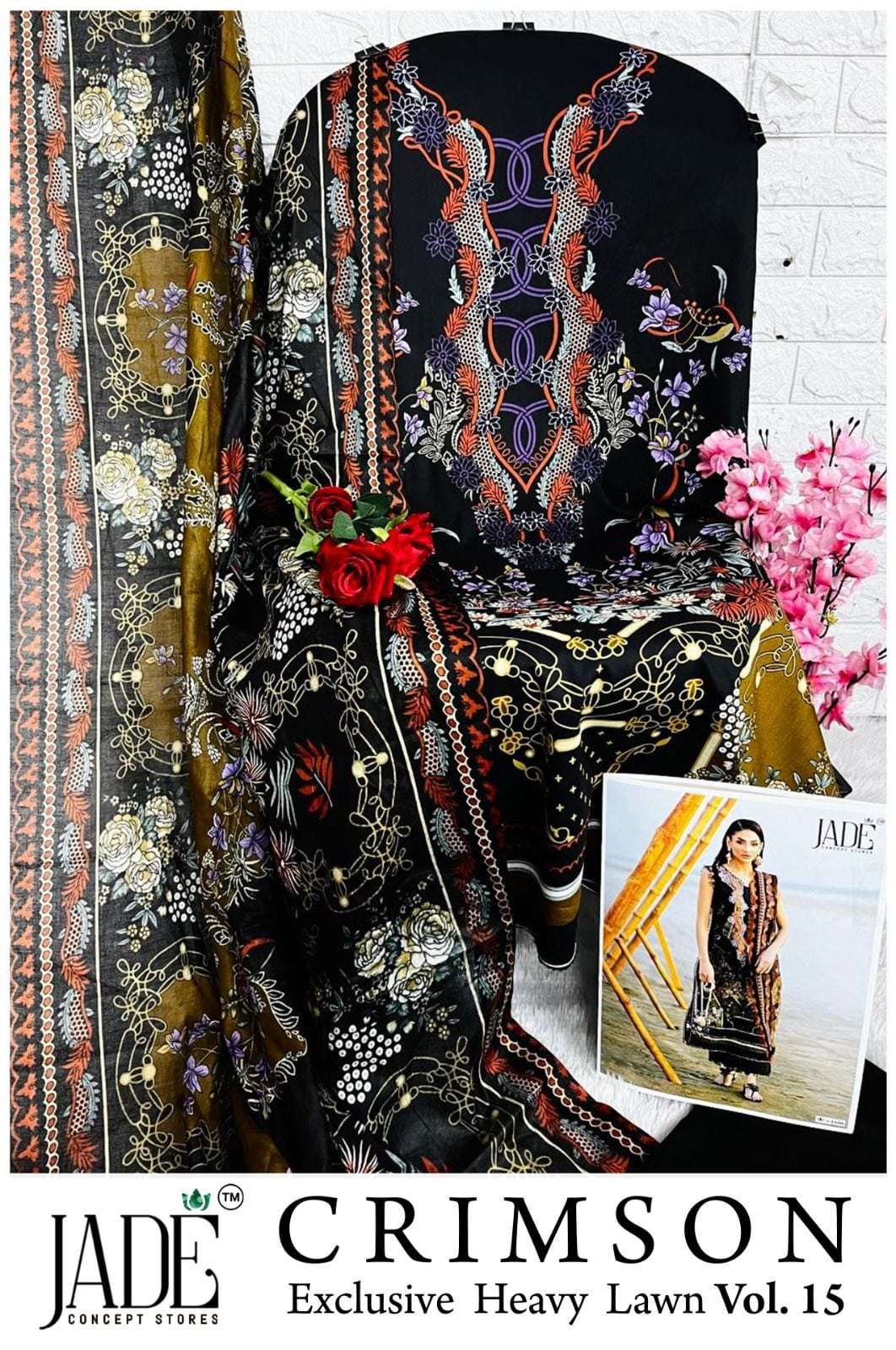 JADE CRIMSON EXCLUSIVE VOL-15 Lawn Printed Pakistani Suit