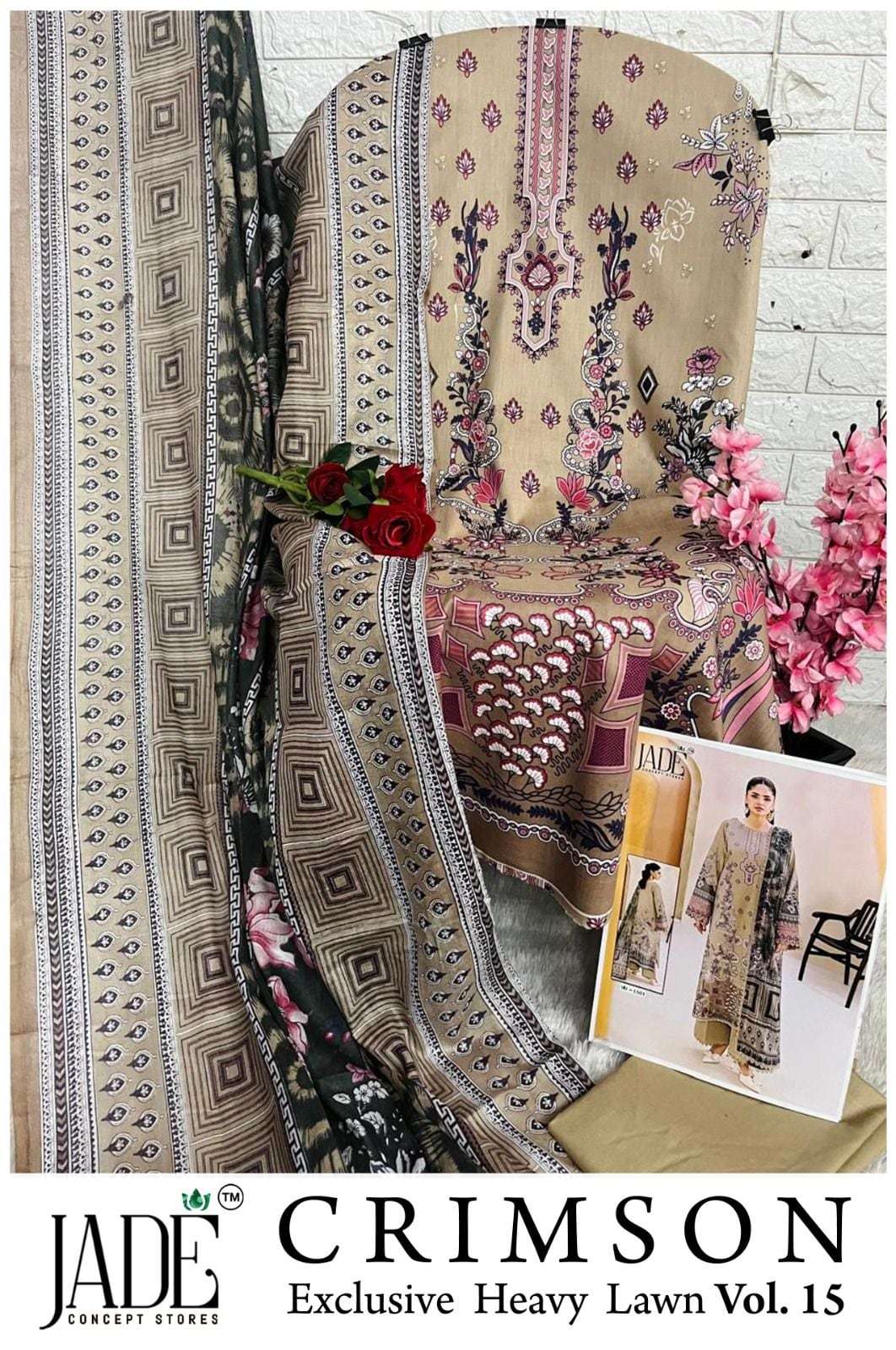 JADE CRIMSON EXCLUSIVE VOL-15 Lawn Printed Pakistani Suit