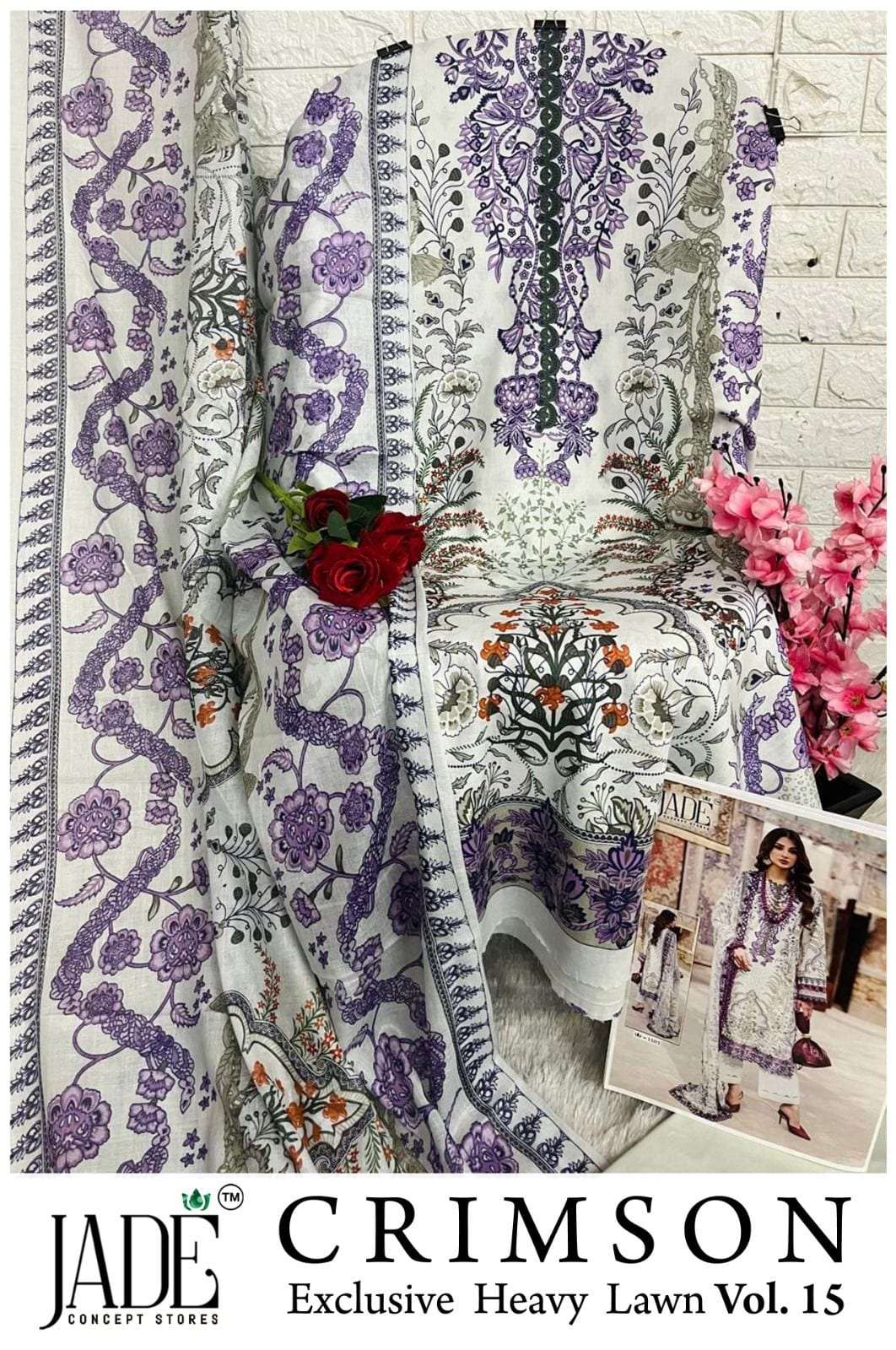JADE CRIMSON EXCLUSIVE VOL-15 Lawn Printed Pakistani Suit