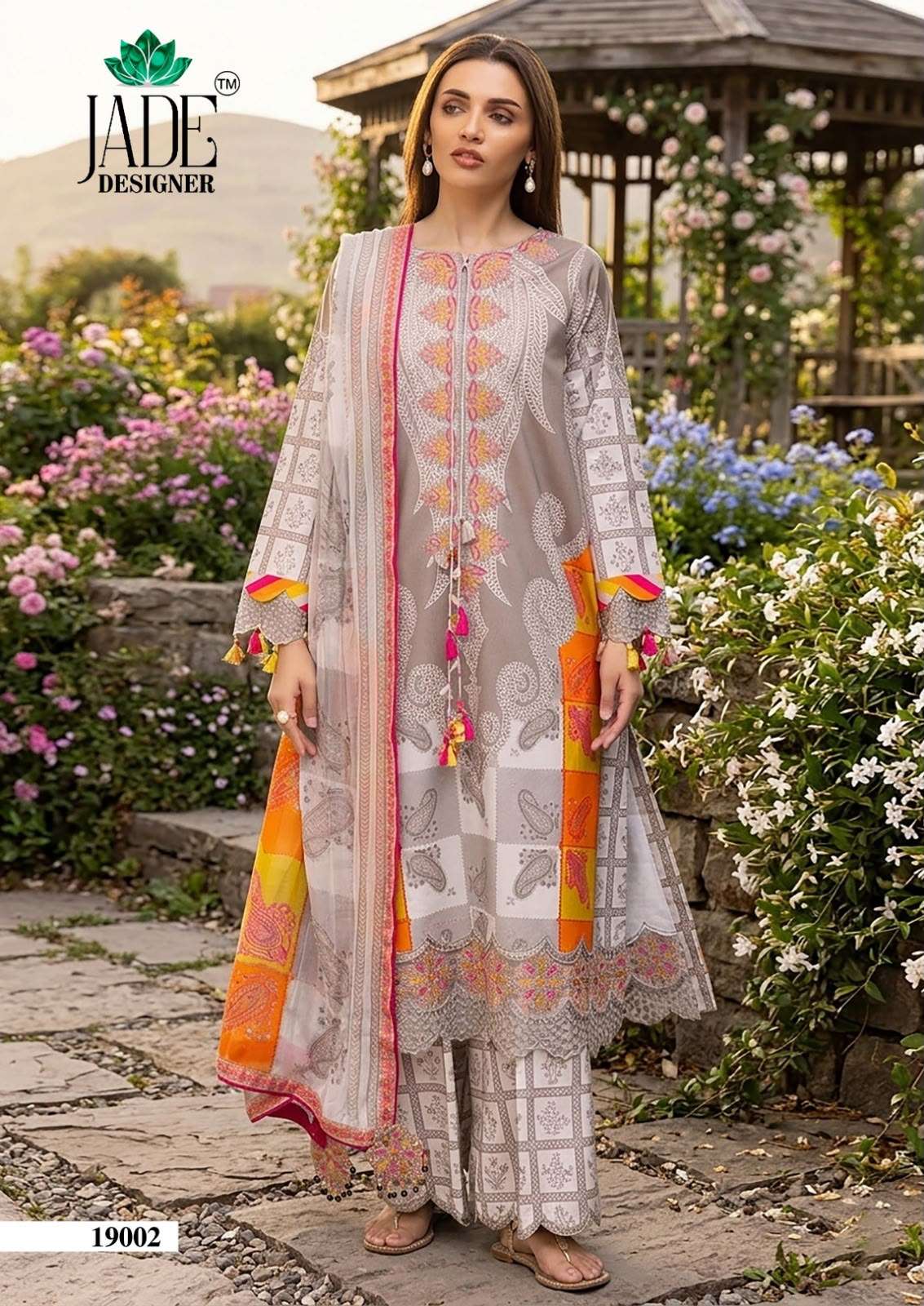 JADE CRIMSON VOL-19 Cotton Lawn Printed Pakistani Dress Material Wholesale - Amrah Wholesale