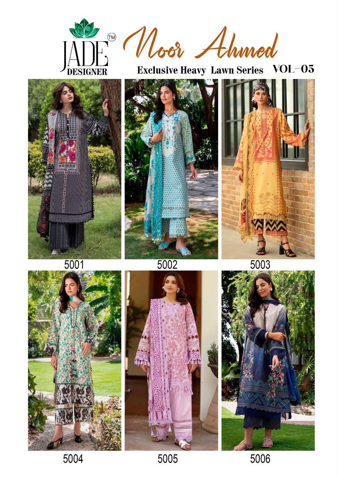 Jade Noor Ahmed Vol-5 5001 To 5006 Cotton Printed Pakistani Suit