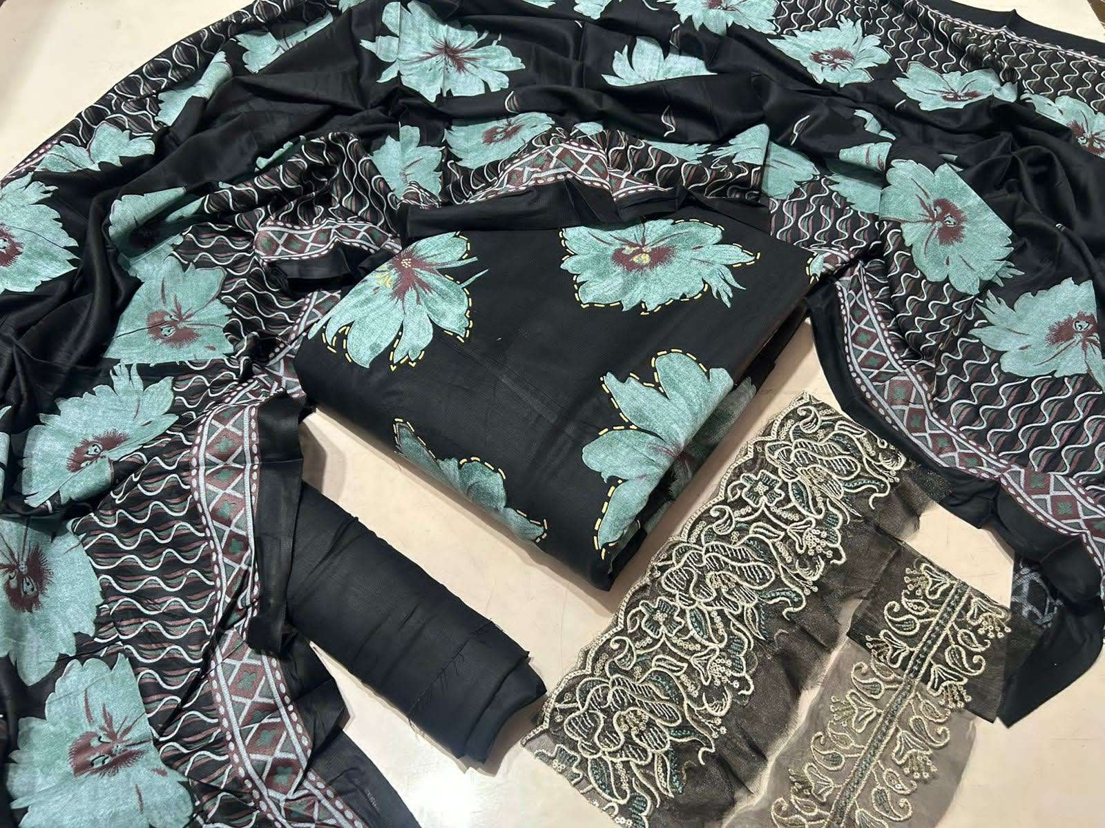 Jade Turkish Vol 1 Rayon Foil Print Dress Material - Amrah Wholesale