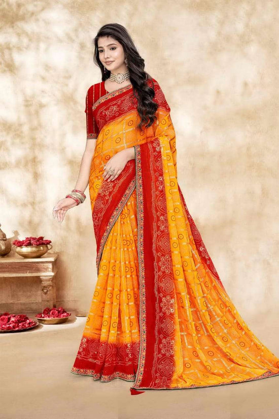 Jalnidhi Shloka Heavy Georgette Marble Saree - Amrah Wholesale