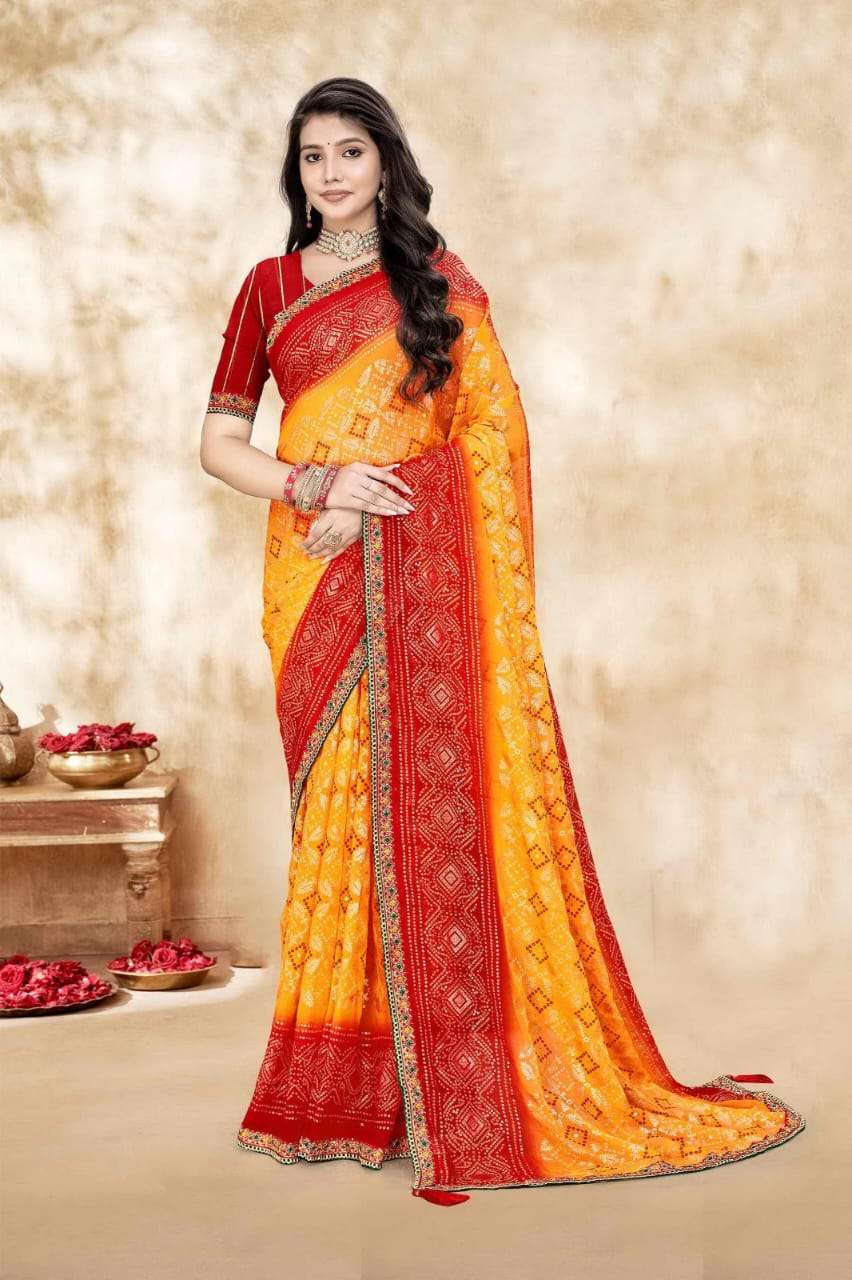 Jalnidhi Shloka Heavy Georgette Marble Saree - Amrah Wholesale