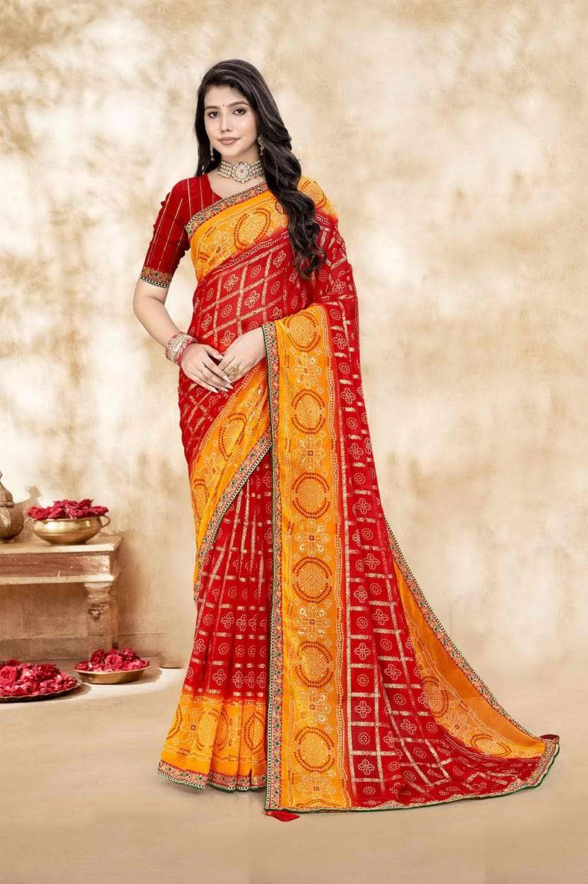 Jalnidhi Shloka Heavy Georgette Marble Saree - Amrah Wholesale