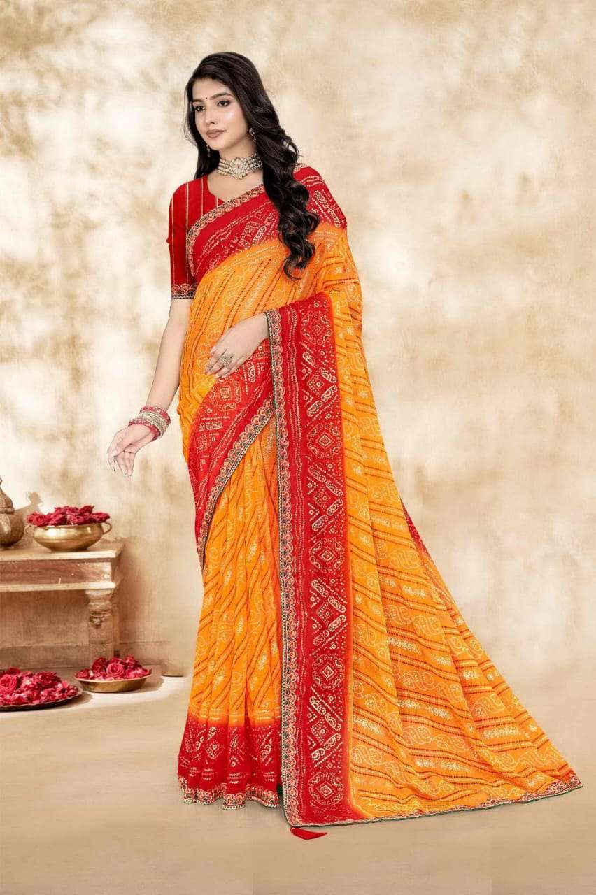 Jalnidhi Shloka Heavy Georgette Marble Saree - Amrah Wholesale
