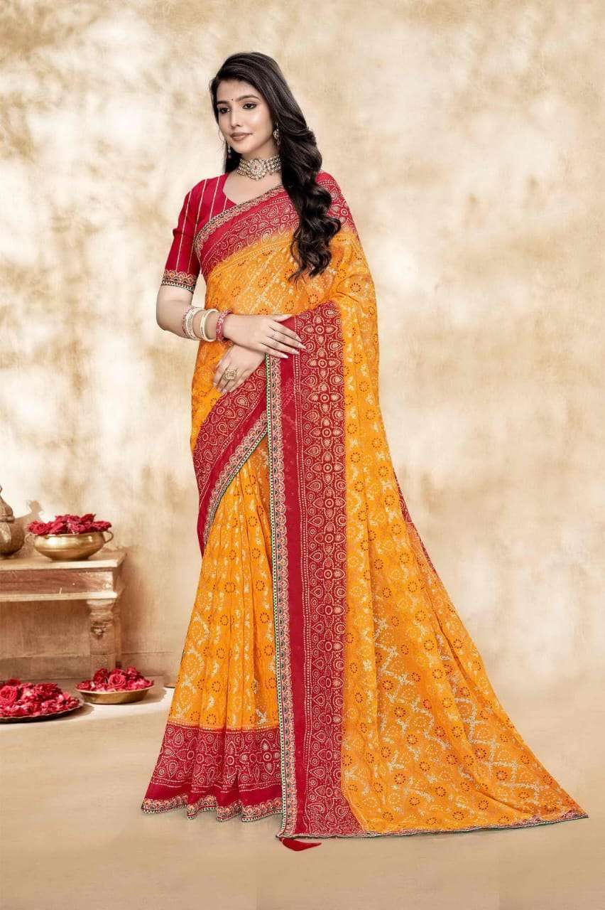 Jalnidhi Shloka Heavy Georgette Marble Saree - Amrah Wholesale