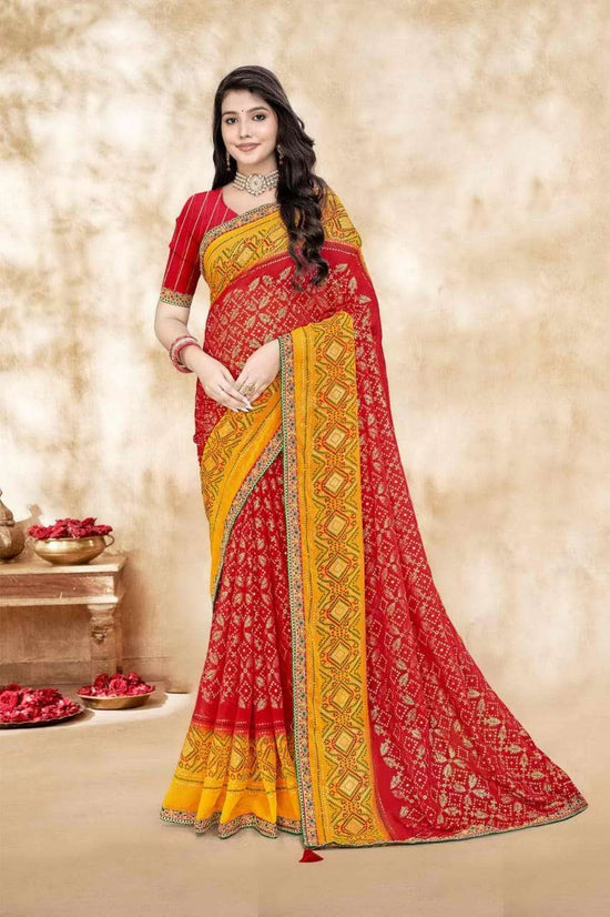 Jalnidhi Shloka Heavy Georgette Marble Saree - Amrah Wholesale