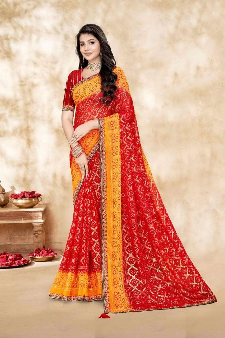 Jalnidhi Shloka Heavy Georgette Marble Saree - Amrah Wholesale