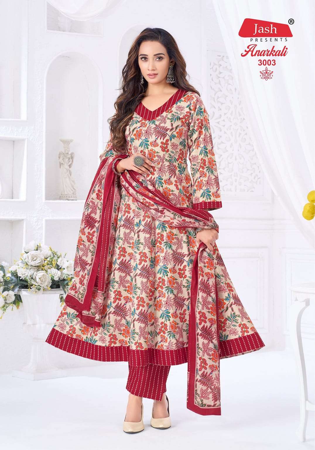 JASH ANARKALI VOL-3 Cotton Printed Stitched Salwar Suit Set