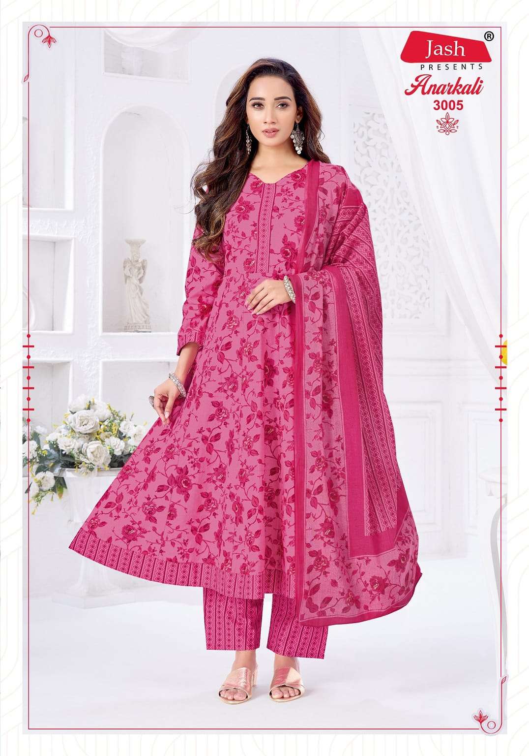 JASH ANARKALI VOL-3 Cotton Printed Stitched Salwar Suit Set