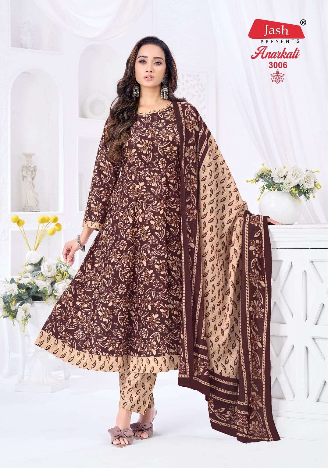 JASH ANARKALI VOL-3 Cotton Printed Stitched Salwar Suit Set