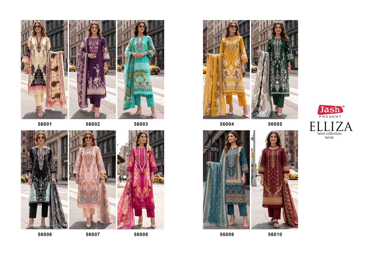 Jash Elliza Vol 56 Pure Cotton Dress Material - Amrah Wholesale
