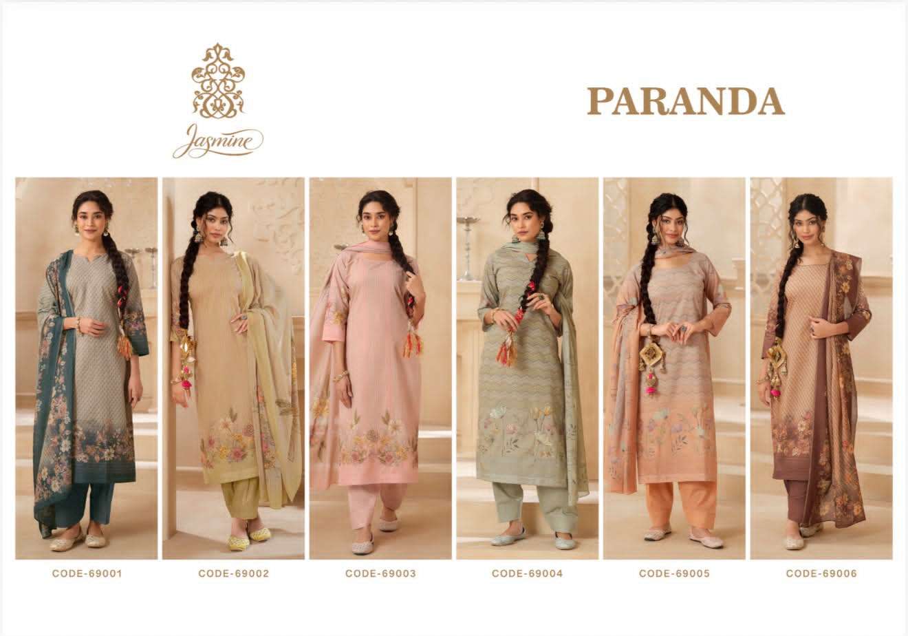 Jasmine Paranda Pure Lawn Cotton Pakistani Suit - Amrah Wholesale