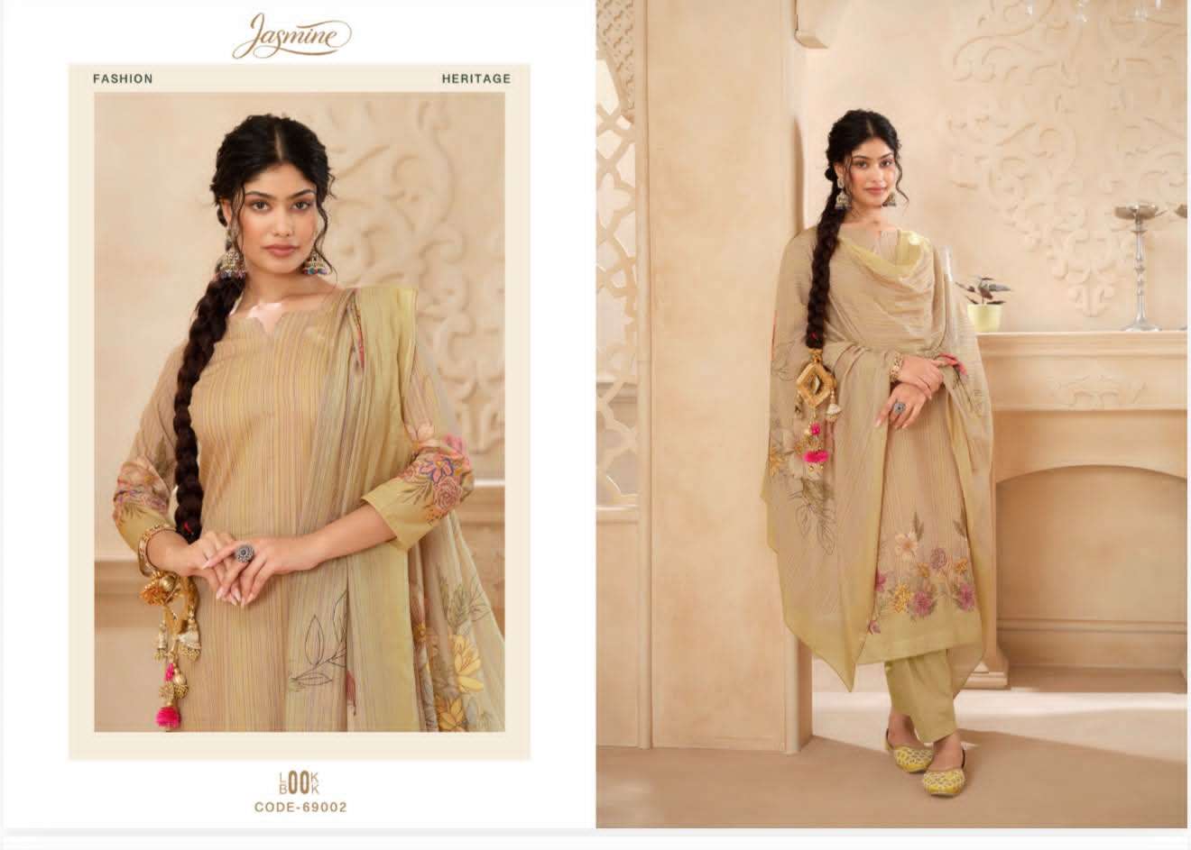 Jasmine Paranda Pure Lawn Cotton Pakistani Suit - Amrah Wholesale