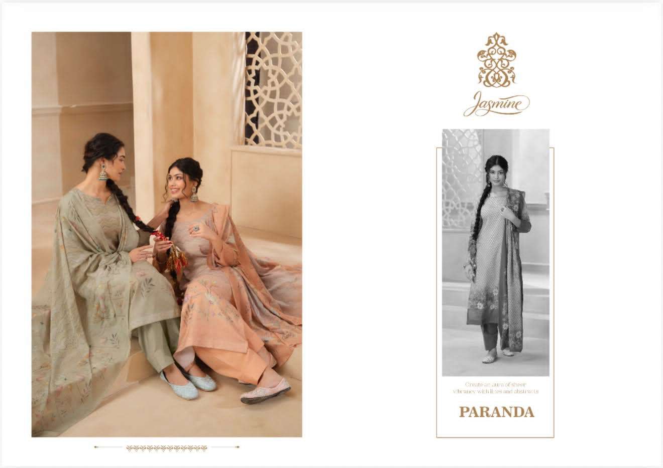 Jasmine Paranda Pure Lawn Cotton Pakistani Suit - Amrah Wholesale