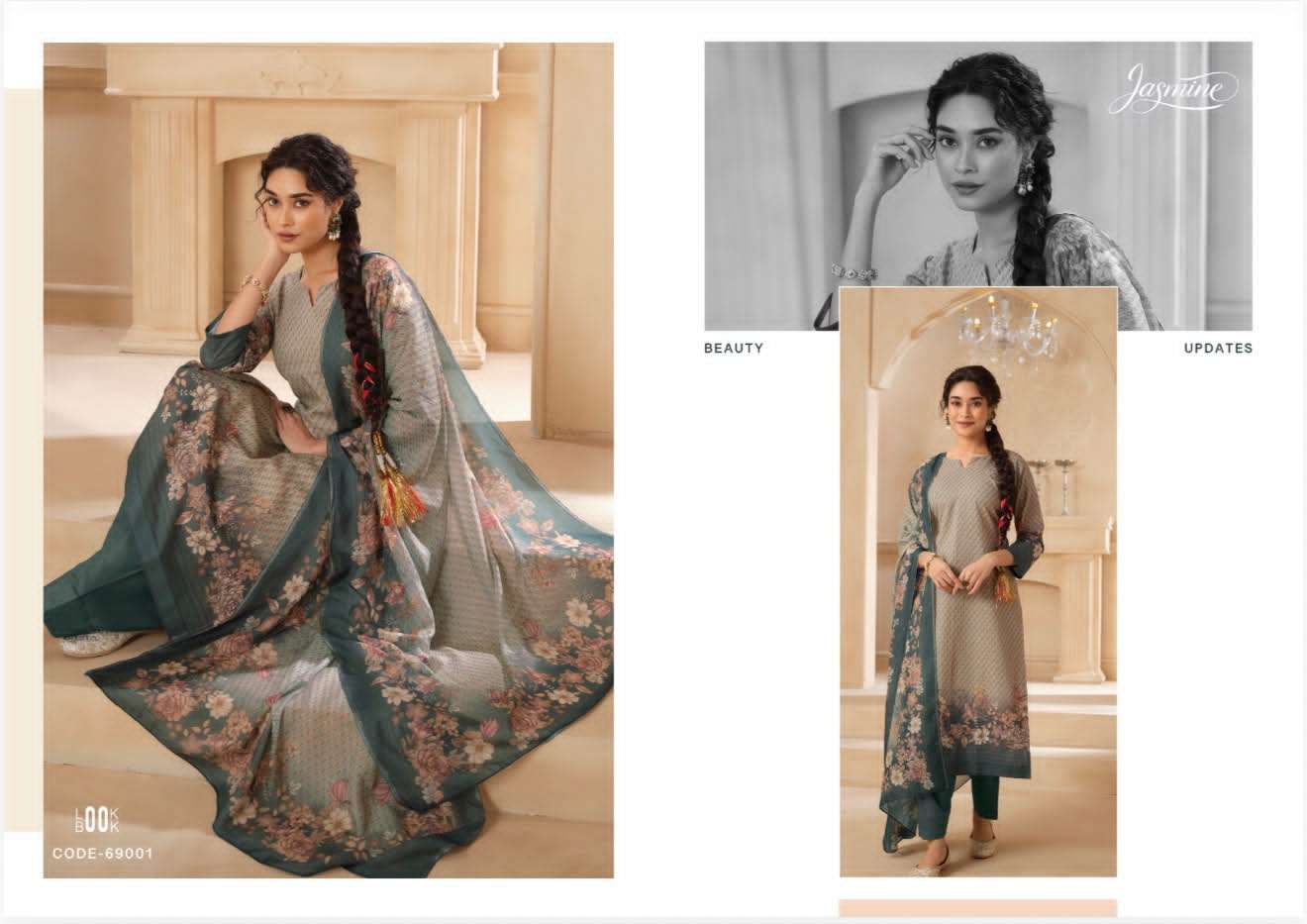 Jasmine Paranda Pure Lawn Cotton Pakistani Suit - Amrah Wholesale