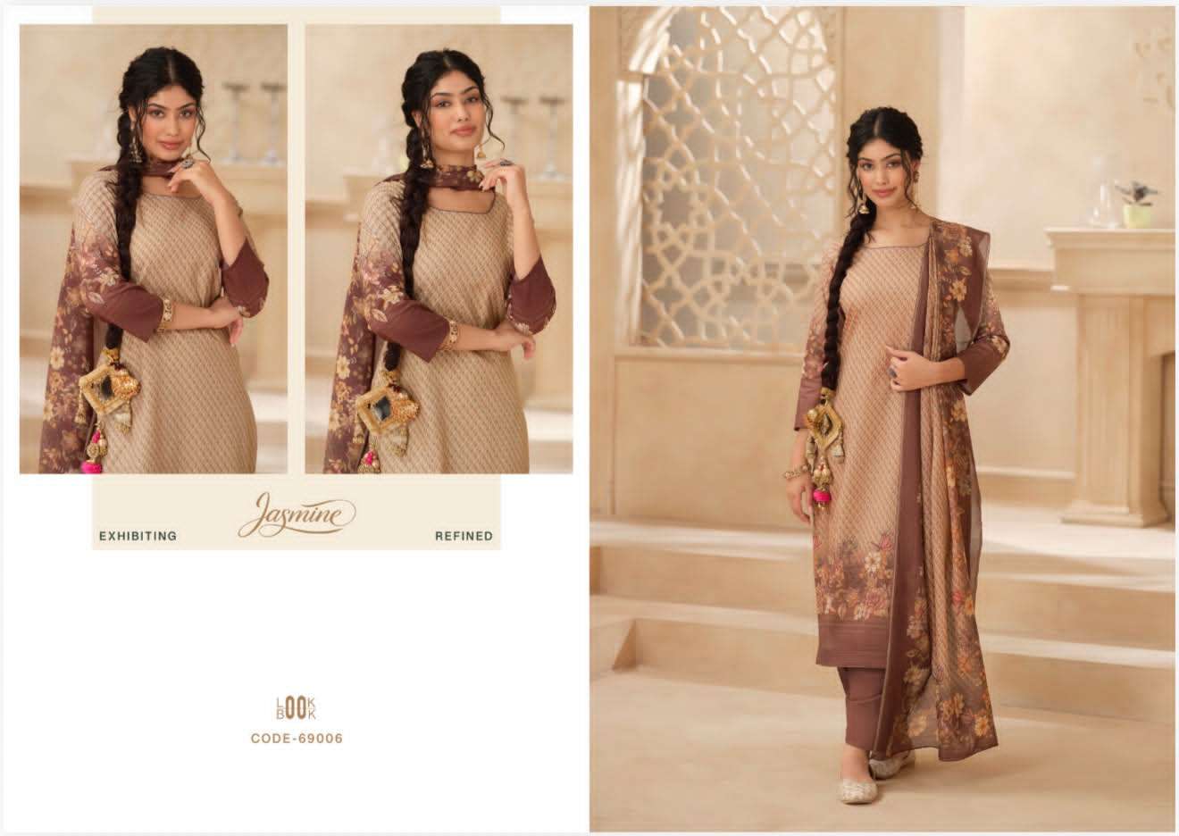 Jasmine Paranda Pure Lawn Cotton Pakistani Suit - Amrah Wholesale