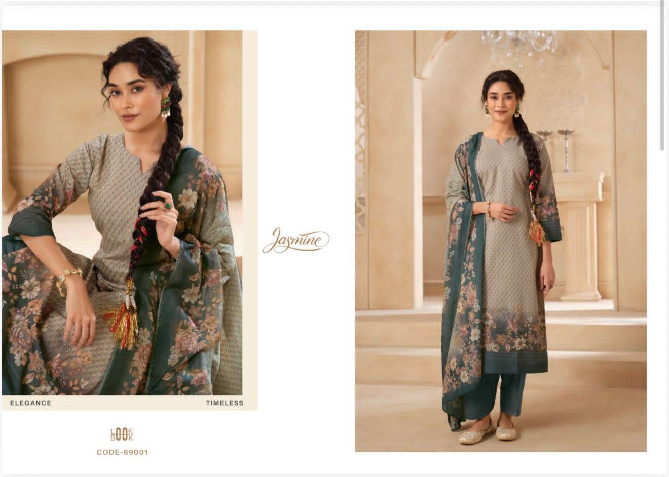 Jasmine Paranda Pure Lawn Cotton Pakistani Suit - Amrah Wholesale