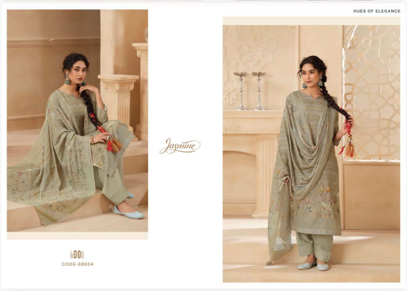 Jasmine Paranda Pure Lawn Cotton Pakistani Suit - Amrah Wholesale