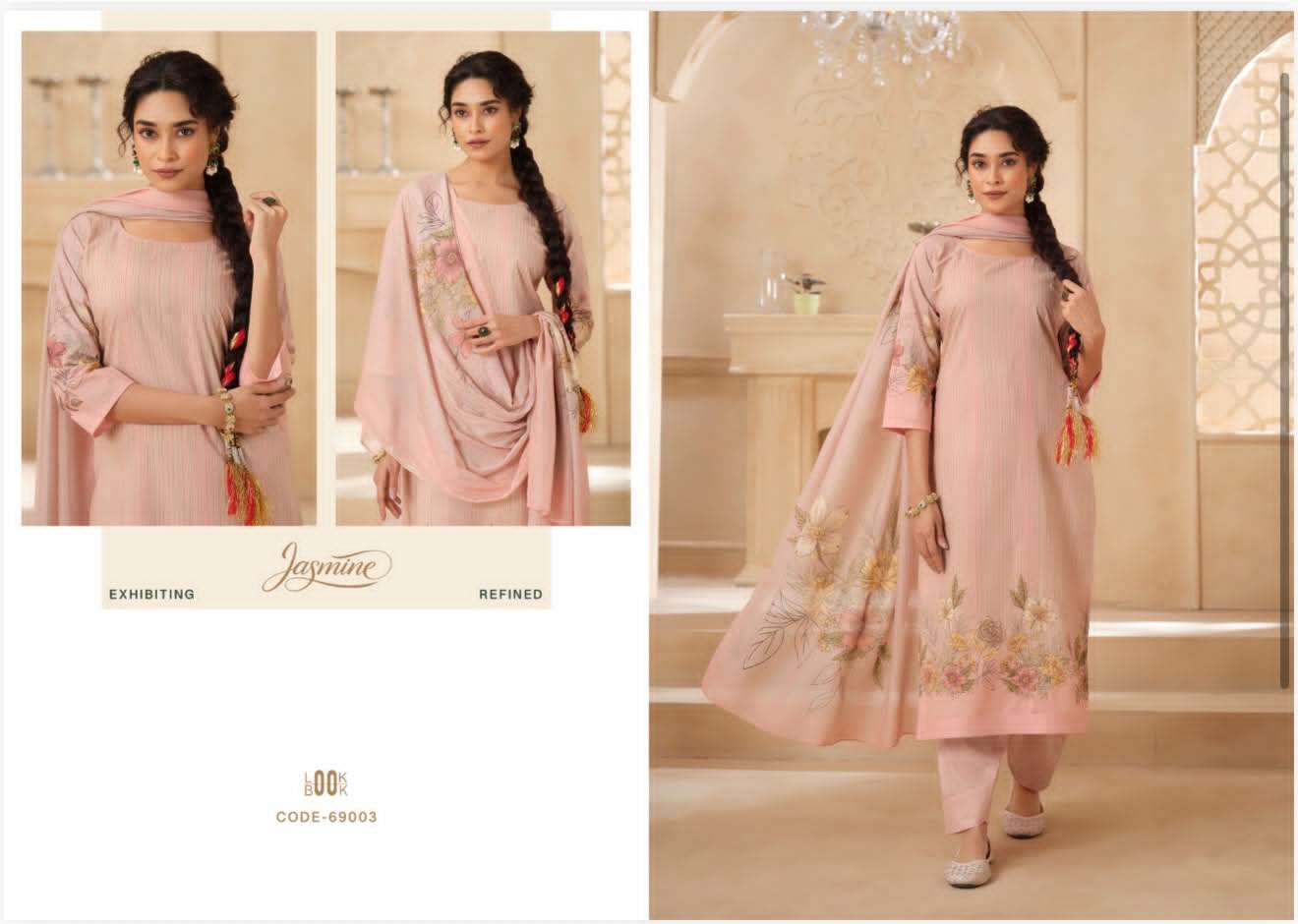 Jasmine Paranda Pure Lawn Cotton Pakistani Suit - Amrah Wholesale