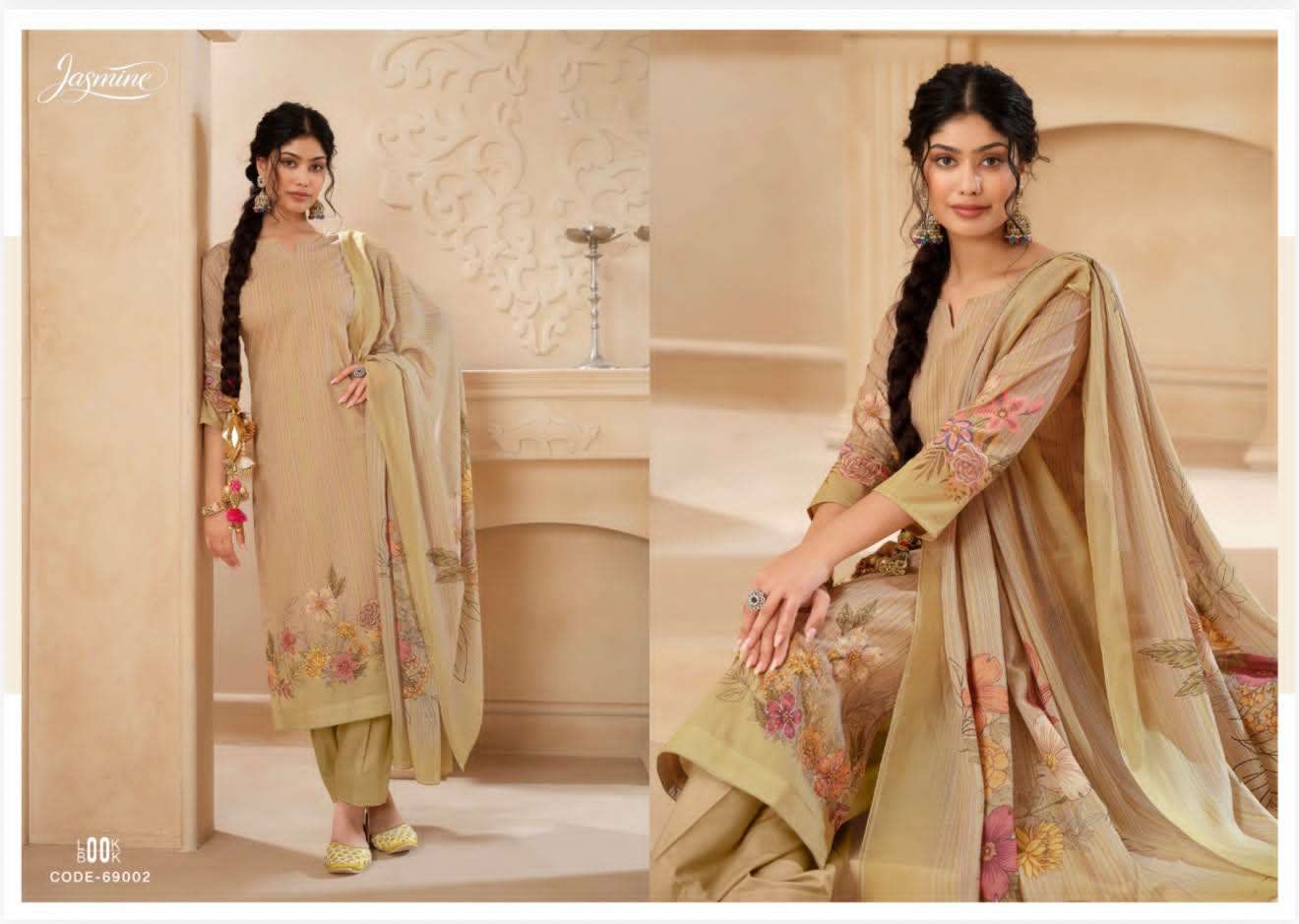 Jasmine Paranda Pure Lawn Cotton Pakistani Suit - Amrah Wholesale