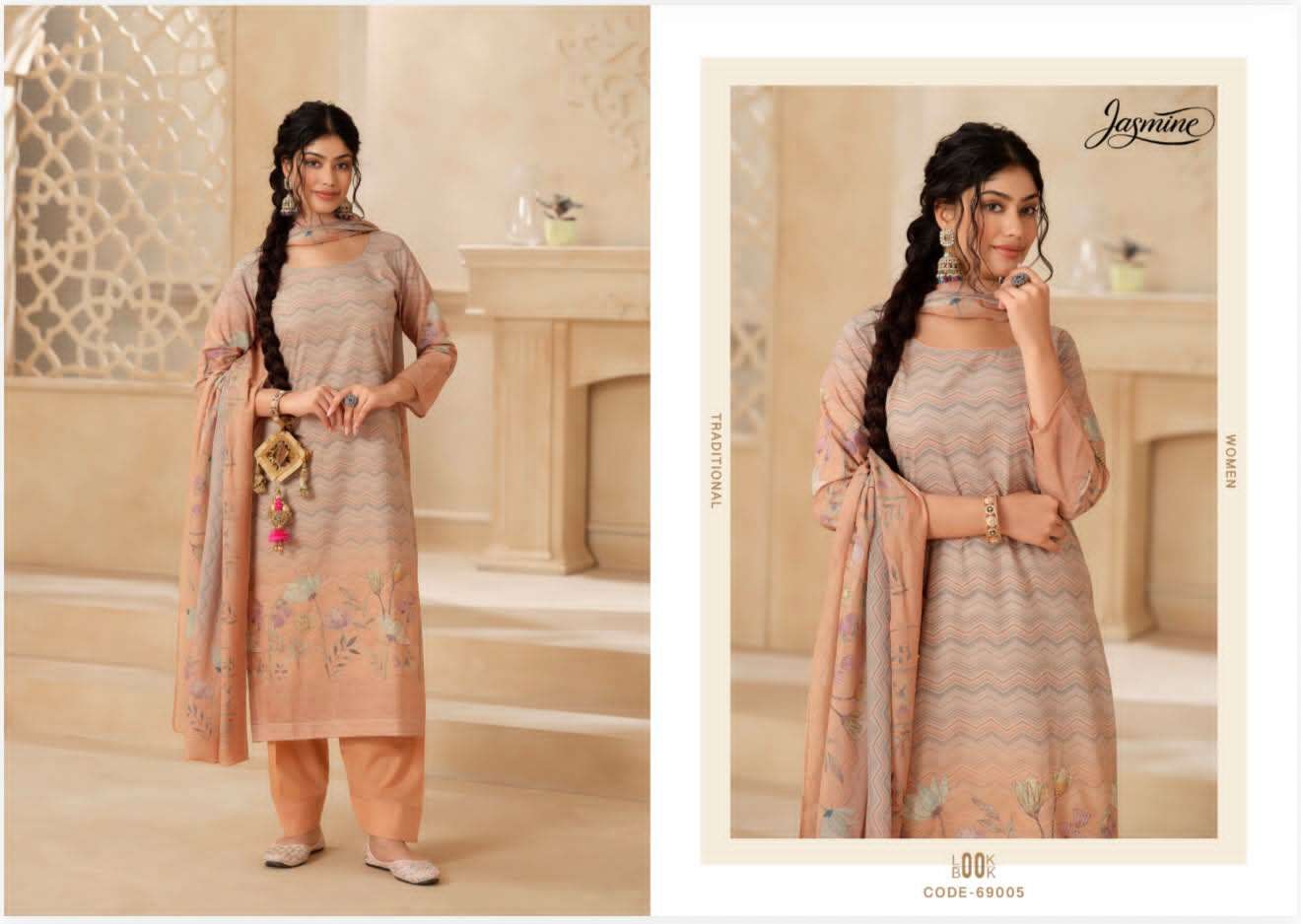 Jasmine Paranda Pure Lawn Cotton Pakistani Suit - Amrah Wholesale