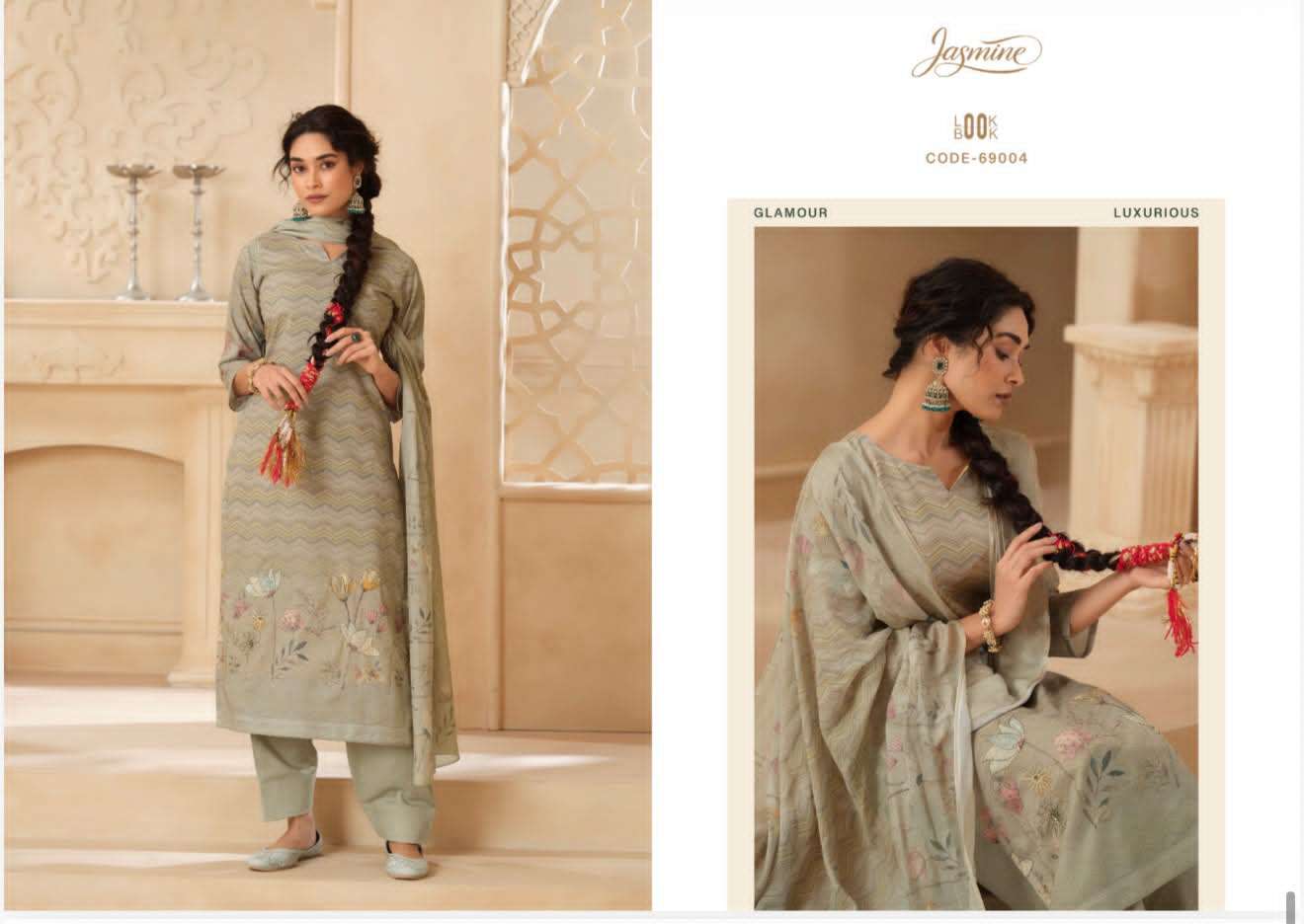 Jasmine Paranda Pure Lawn Cotton Pakistani Suit - Amrah Wholesale