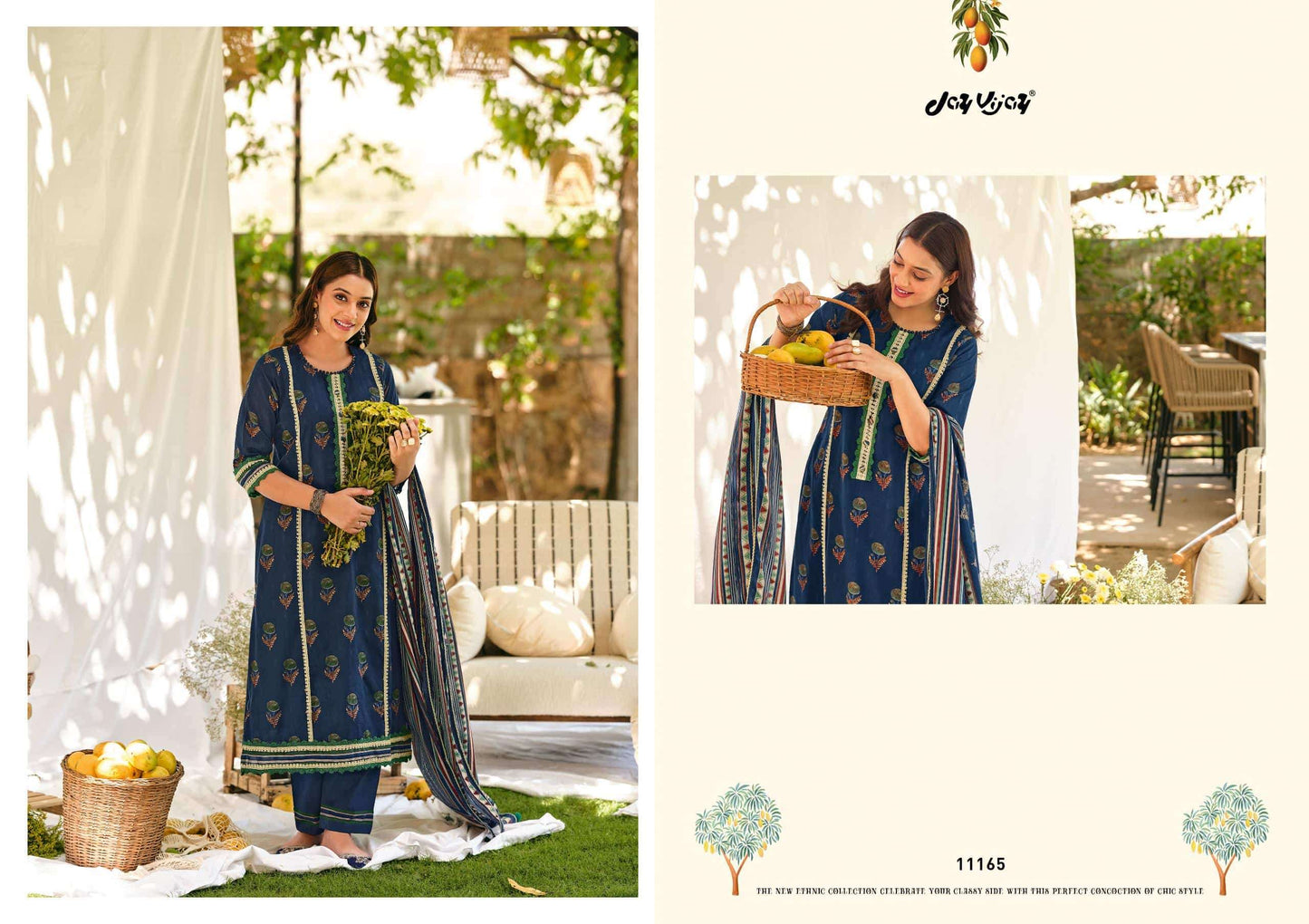 Jay Vijay Aam Bagh Premium Cotton Hand Block Print Dress Material