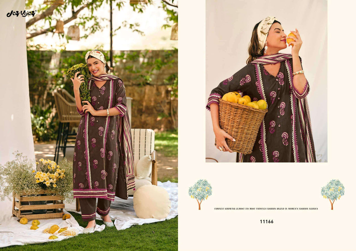 Jay Vijay Aam Bagh Premium Cotton Hand Block Print Dress Material