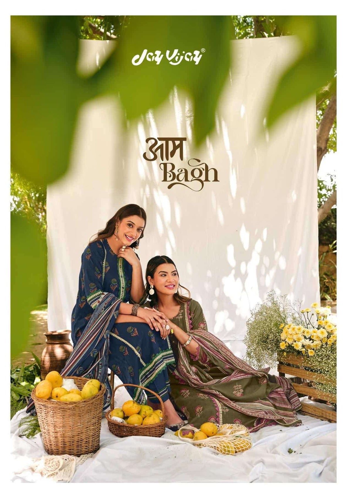 Jay Vijay Aam Bagh Premium Cotton Hand Block Print Dress Material