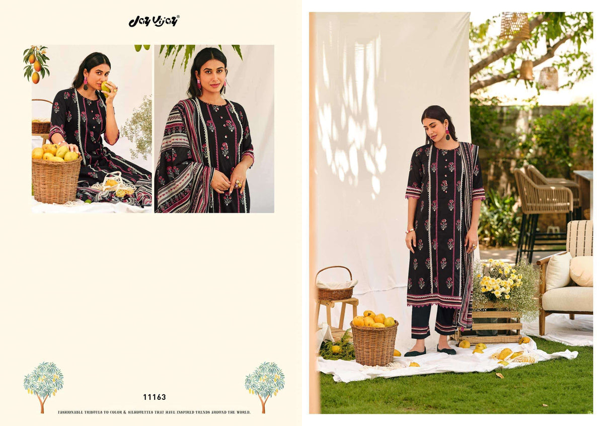 Jay Vijay Aam Bagh Premium Cotton Hand Block Print Dress Material