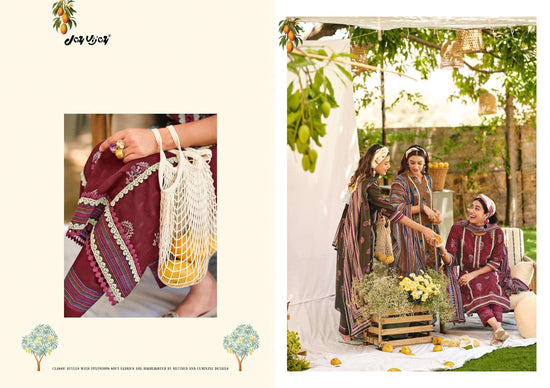 Jay Vijay Aam Bagh Premium Cotton Hand Block Print Dress Material