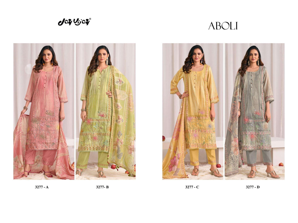 Jay Vijay Aboli 3277 Dress Material Wholesale Catalogue - Amrah Wholesale
