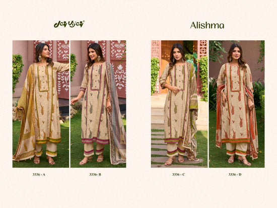 Jay Vijay Alishma 3336 Premium Cotton Embroidered Dress Material - Amrah Wholesale
