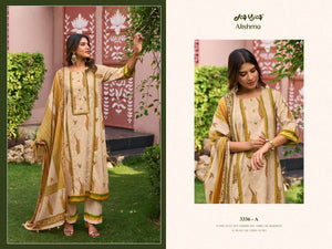 Jay Vijay Alishma 3336 Premium Cotton Embroidered Dress Material - Amrah Wholesale