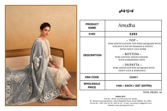 Jay Vijay Amudha 3293 South Cotton Dress Material Wholesale - Amrah Wholesale